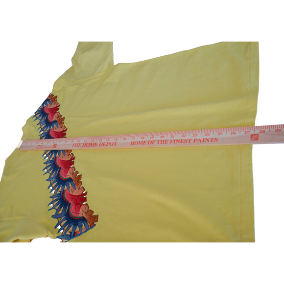 Vtg 90s Hanes Glitter Iron On Aztec Sun Graphic Tee L Single Stitch Southwest - Picture 15 of 16